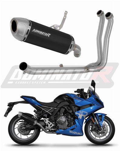 sistema de escape completo con silenciador DOMINATOR Full System S6 negro compatible con la motocicleta Suzuki GSX8R / 8S 2023  2025
