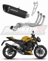 Triumph Street Triple 765 RS 2024 2025 Full System Motorcycle Muffler Auspuff Sportauspuff Silencer Echappement Silencieux Scarico Scarichi Escape Wydech Tłumik HP6 Black Noir Nero Negro Dominator Exhaust System x