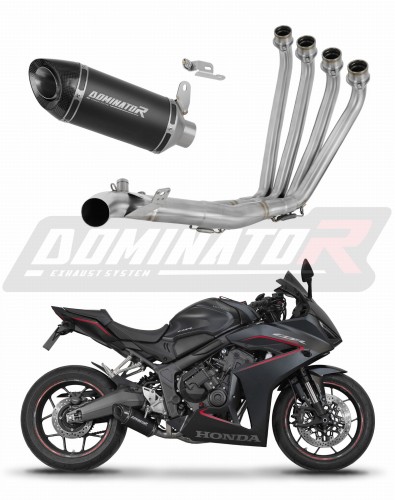 sistema de escape completo con silenciador DOMINATOR Full System HP8 negro compatible con la motocicleta Honda CB 650 R / EClutch 2024