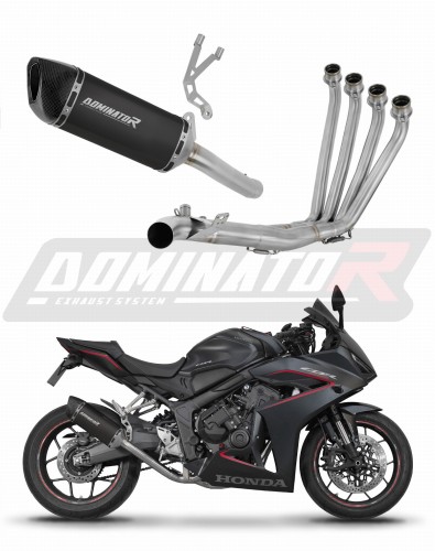sistema de escape completo con silenciador DOMINATOR Full System HP6 negro compatible con la motocicleta Honda CB 650 R / EClutch 2024