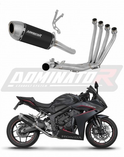 complete exhaust system with muffler DOMINATOR Full System S6 BLACK fits to Honda CB 650 R / EClutch 2024  2025 6