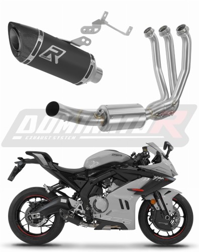 sistema de escape completo con silenciador DOMINATOR Full System HP8 negro compatible con la motocicleta CF MOTO 675 SRR 2024  2026