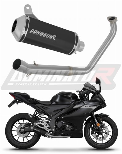 sistema de escape completo con silenciador DOMINATOR Full System OV G2 negro compatible con la motocicleta Yamaha YZF R125 2019  2020
