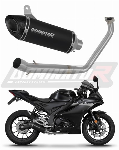 complete exhaust system with muffler DOMINATOR Full System HP8 BLACK fits the motorcycle Yamaha YZF R125 2019   2020