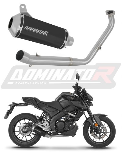 sistema de escape completo con silenciador DOMINATOR Full System OV G2 negro compatible con la motocicleta Yamaha MT 125 2021  2024