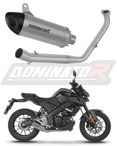 sistema de escape completo con silenciador DOMINATOR Full System titanio HP8 compatible con la motocicleta Yamaha MT 125 2021  2024