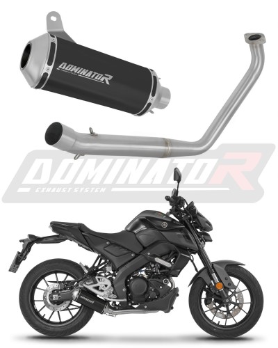 sistema de escape completo con silenciador DOMINATOR Full System OV G2 negro compatible con la motocicleta Yamaha MT 125 2020
