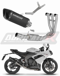 Triumph Daytona 660 2024 - 2026 Sistema de escape Colector Silenciador HP6 NEGRO + dB killer