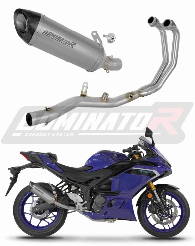 kompletny układ wydechowy z tłumikiem DOMINATOR Full System Tytanowy HP8 pasujący do motocykla Yamaha YZF-R3 2025 - 2026