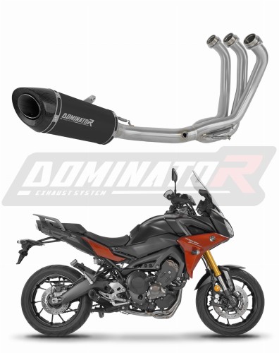 sistema de escape completo con silenciador DOMINATOR Full System HP8 negro compatible con la motocicleta Yamaha MT 09 Tracer 900 / GT 2015  2020