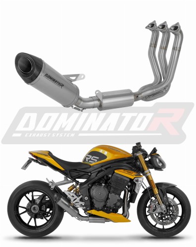 sistema de escape completo con silenciador DOMINATOR Full System titanio HP8 compatible con la motocicleta Triumph Speed Triple 1200 RS / RR 2021  2024