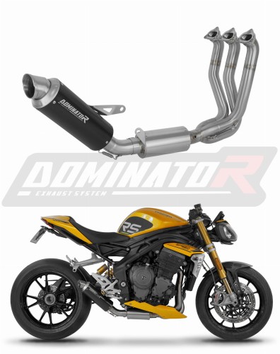 sistema de escape completo con silenciador DOMINATOR Full System GPF negro compatible con la motocicleta Triumph Speed Triple 1200 RS / RR 2021  2024