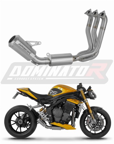 sistema de escape completo con silenciador DOMINATOR Full System GPS compatible con la motocicleta Triumph Speed Triple 1200 RS / RR 2021  2024