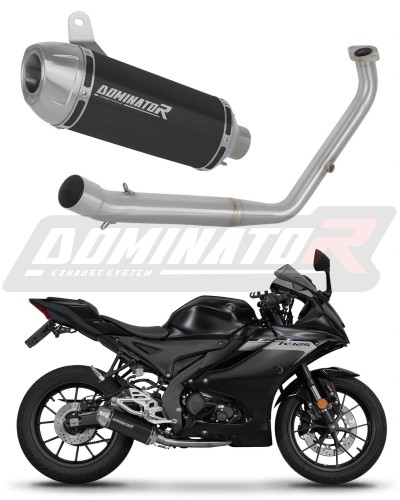 kompletny układ wydechowy z tłumikiem DOMINATOR Full System S3 CZARNY pasujący do motocykla Yamaha YZF R125 2021 - 2024