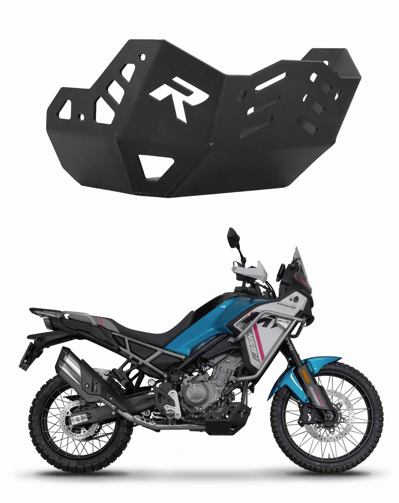 CF MOTO 450 MT 2024 Protector de motor de aluminio 4mm Placa protectora - Dominator Exhaust Systems